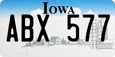 IA license plate ABX577