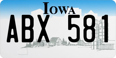 IA license plate ABX581