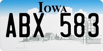 IA license plate ABX583