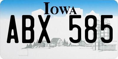 IA license plate ABX585