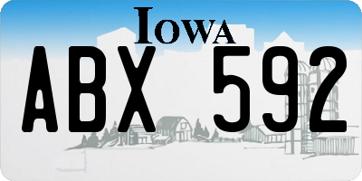 IA license plate ABX592