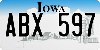 IA license plate ABX597