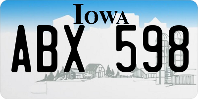 IA license plate ABX598