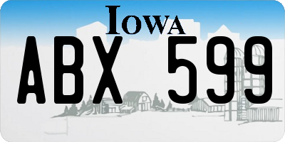 IA license plate ABX599