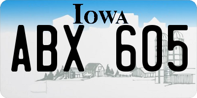 IA license plate ABX605