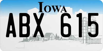 IA license plate ABX615