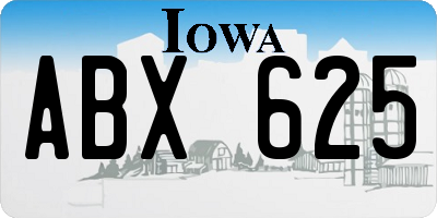 IA license plate ABX625