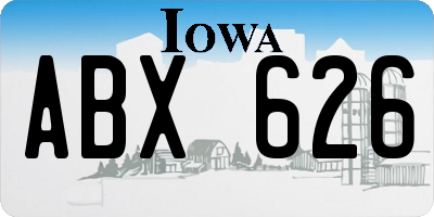 IA license plate ABX626