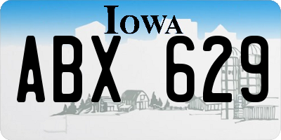 IA license plate ABX629