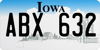 IA license plate ABX632