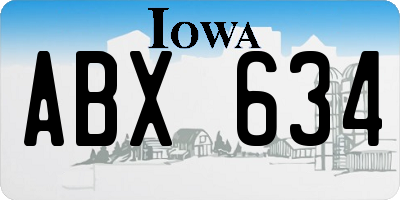 IA license plate ABX634