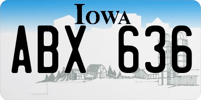IA license plate ABX636
