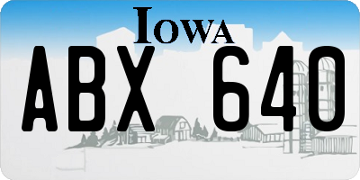 IA license plate ABX640