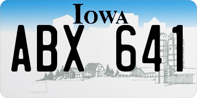 IA license plate ABX641