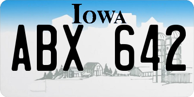 IA license plate ABX642