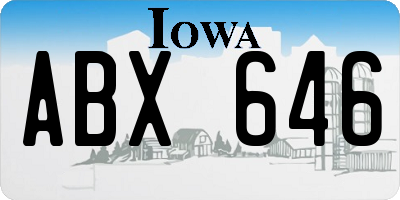 IA license plate ABX646