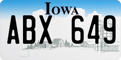IA license plate ABX649