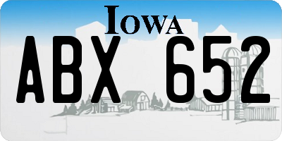 IA license plate ABX652