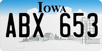 IA license plate ABX653