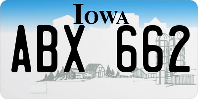 IA license plate ABX662