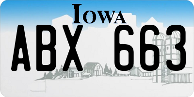 IA license plate ABX663