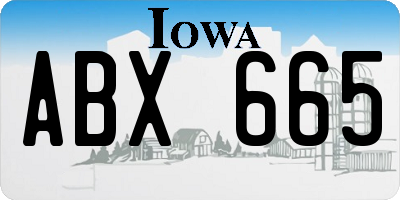 IA license plate ABX665