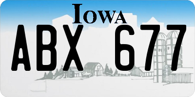 IA license plate ABX677