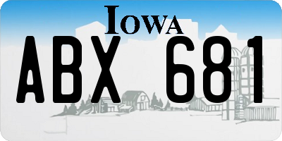 IA license plate ABX681
