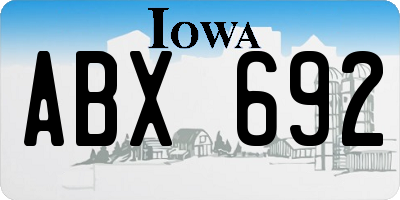 IA license plate ABX692