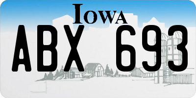 IA license plate ABX693