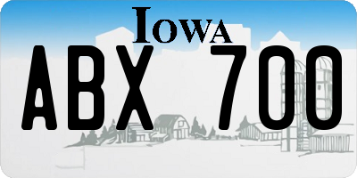 IA license plate ABX700