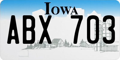 IA license plate ABX703