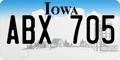 IA license plate ABX705