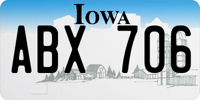 IA license plate ABX706