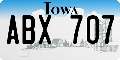 IA license plate ABX707