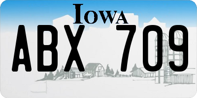 IA license plate ABX709