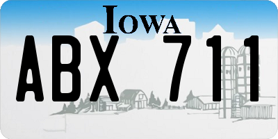 IA license plate ABX711