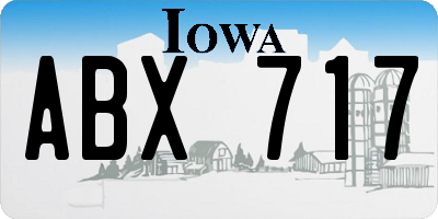IA license plate ABX717