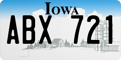 IA license plate ABX721
