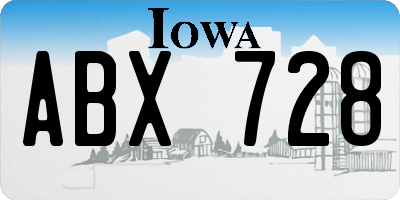IA license plate ABX728