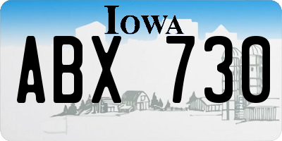 IA license plate ABX730