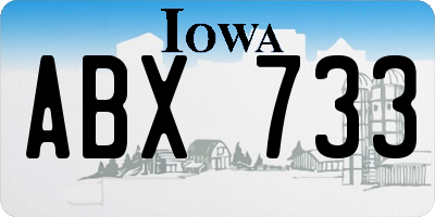 IA license plate ABX733