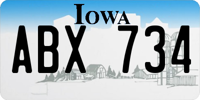 IA license plate ABX734