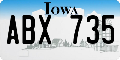 IA license plate ABX735