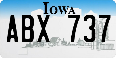 IA license plate ABX737