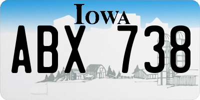 IA license plate ABX738