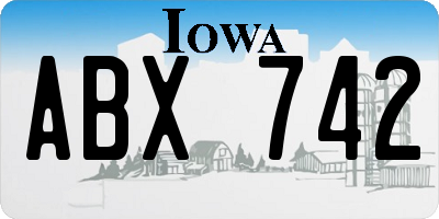 IA license plate ABX742