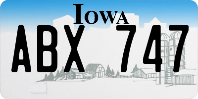 IA license plate ABX747