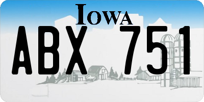 IA license plate ABX751