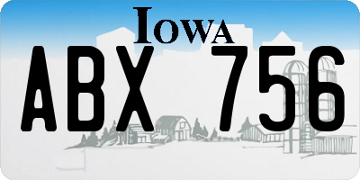 IA license plate ABX756